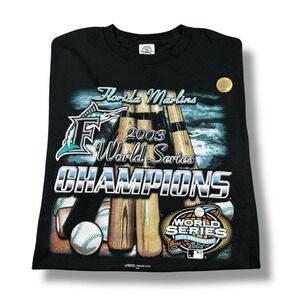 NWOT VTG Off The Bench MLB Florida Marlins 2003 World Series Champions Tee Sz L